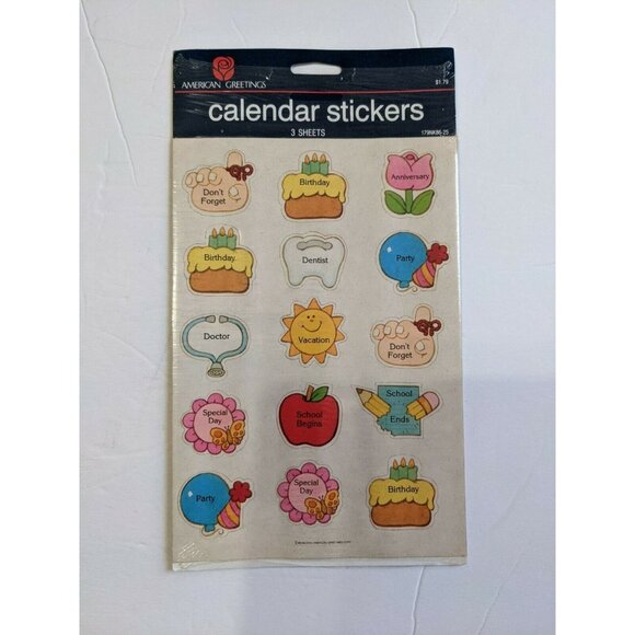 American Greetings Vintage 1982 Ziggy Calendar Stickers 3 Sheets 45 Total NOS - Picture 6 of 6
